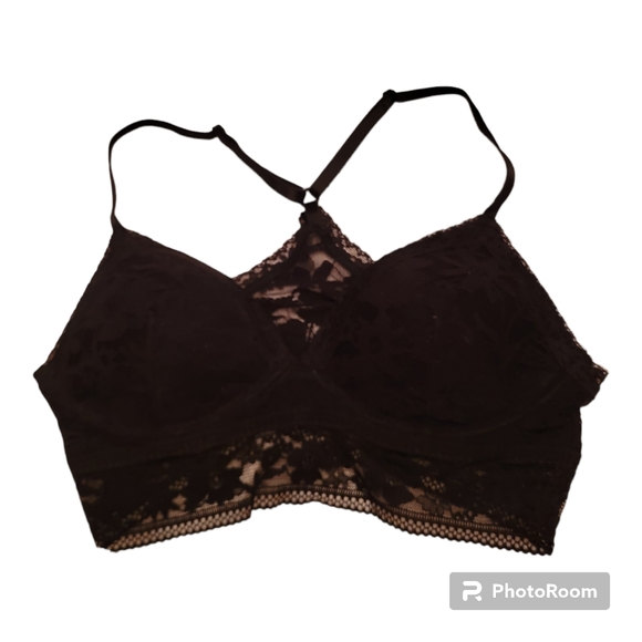 Victoria Secret Lace Wireless Lined Racerback Bralette Set Of 2 Black/White Sz M - Picture 9 of 16